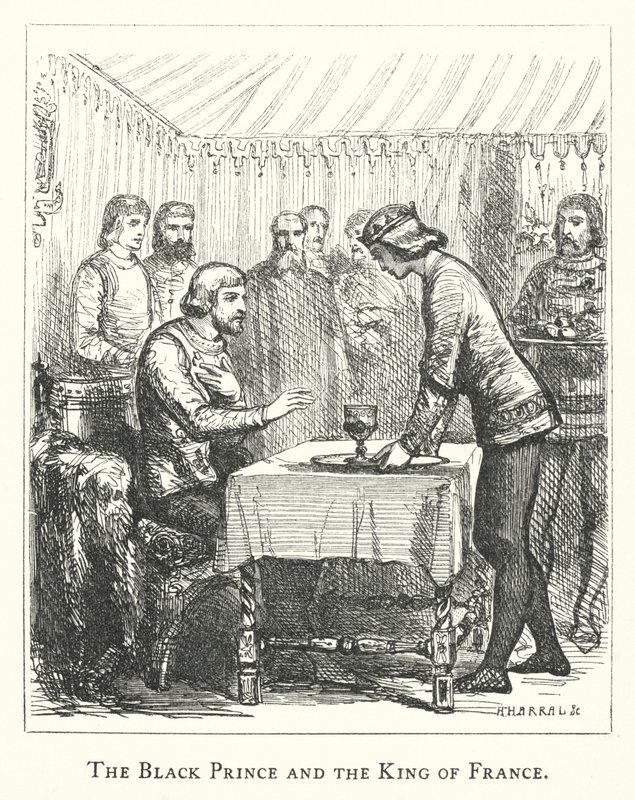 A fekete herceg és a francia király (metszet) alkotó: English School