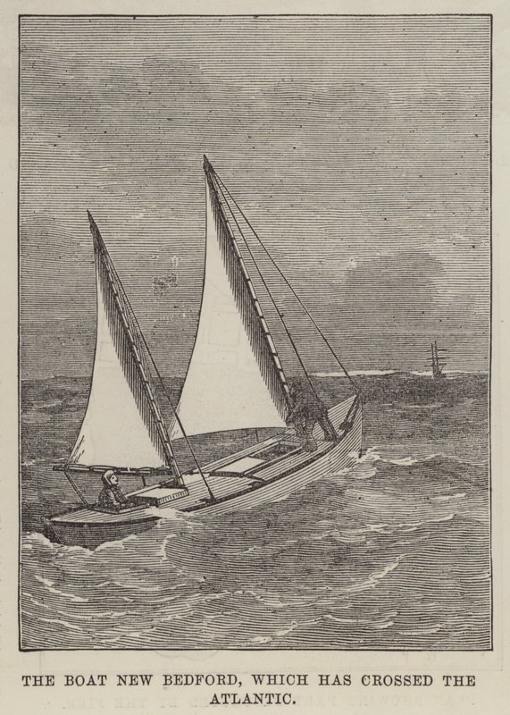 The Boat New Bedford, amely átkelt az Atlanti-óceánon (metszet) alkotó: English School