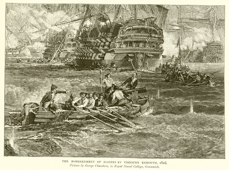 Exmouth vikomt Algír bombázása, 1816 alkotó: English School