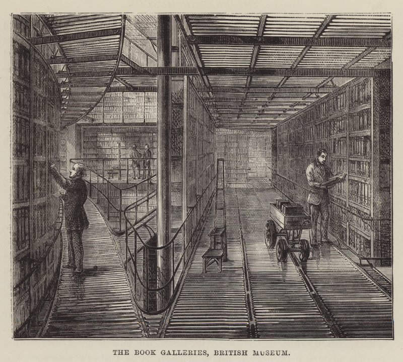 The Book Galleries, British Museum (metszet) alkotó: English School