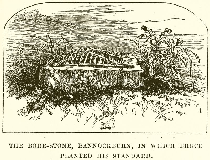 A Bore-Stone, Bannockburn, amelybe Bruce elültette a Standardját alkotó: English School