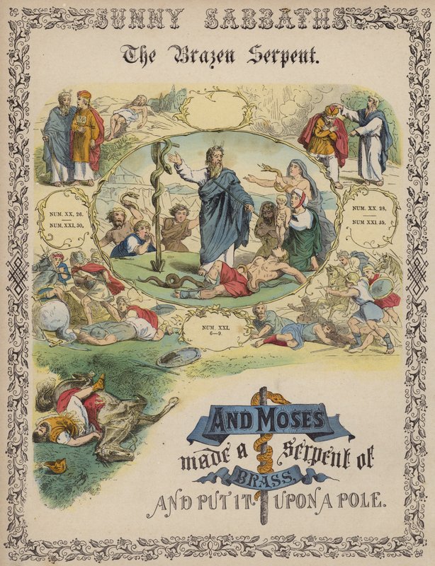 The Brazen Serpent (színes metszet) alkotó: English School