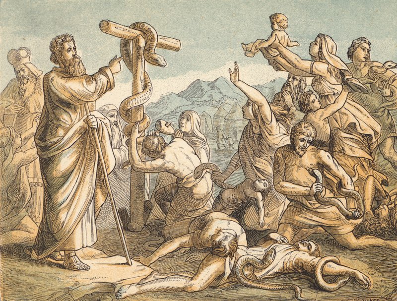 The Brazen Serpent (színes metszet) alkotó: English School
