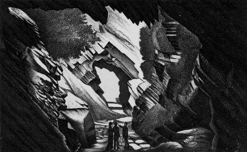 A Briary-barlang, Watermouth (litho) alkotó: English School