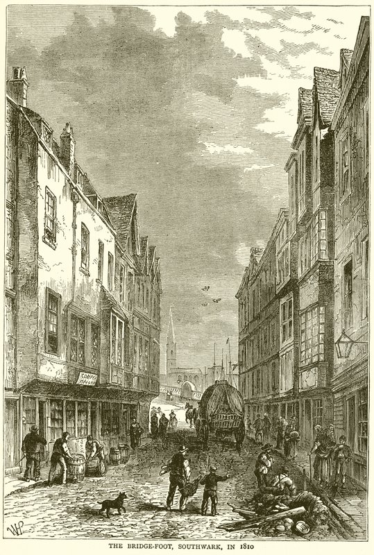 A Bridge-Foot, Southwark, 1810-ben alkotó: English School