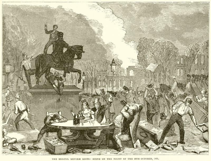 A bristoli reformlázadások jelenete 1831. október 30-án alkotó: English School