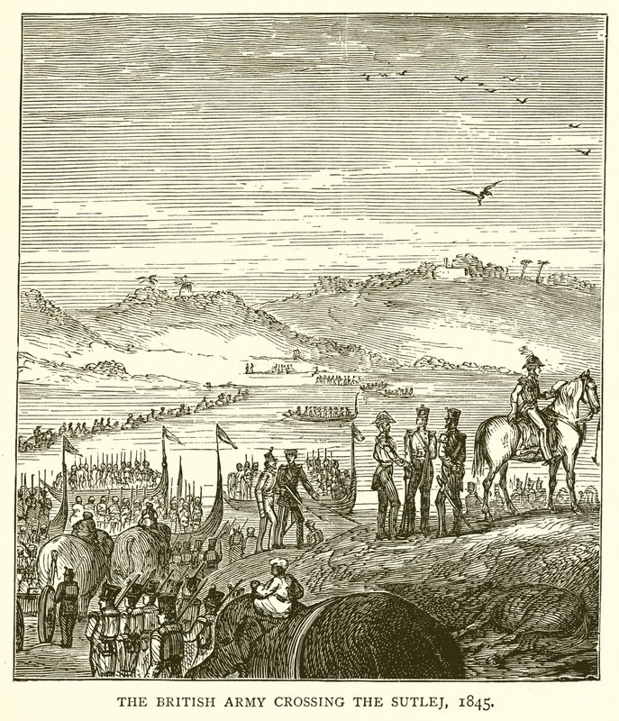 A brit hadsereg átkel a Sutlejen, 1845 alkotó: English School