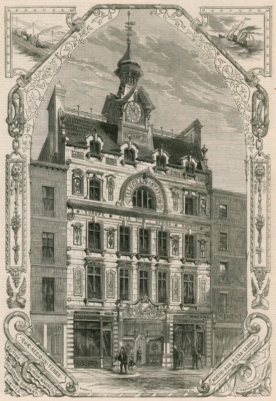 A brit és ír Magnetic Telegraph Company irodái, Threadneedle Street, London alkotó: English School