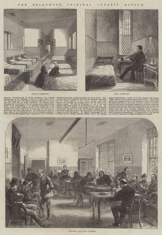 The Broadmoor Criminal Lunatic Asylum (metszet) alkotó: English School