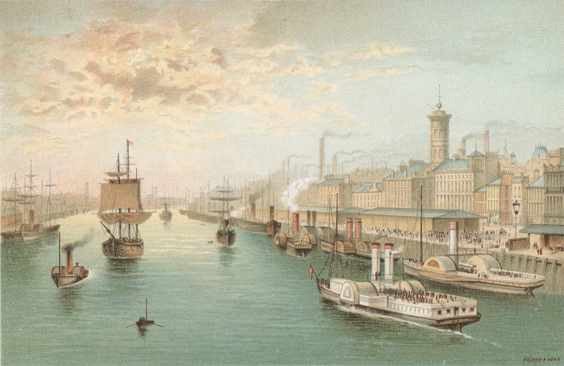 The Broomielaw, Glasgow – Nyugatra nézve alkotó: English School