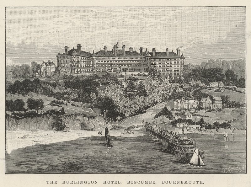 The Burlington Hotel, Boscombe, Bournemouth (metszet) alkotó: English School