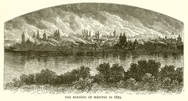 Irkutszk felgyújtása 1879-ben alkotó: English School
