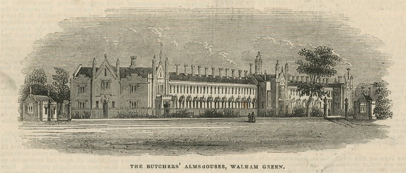 The Butchers Almshouses Walham Greenben alkotó: English School