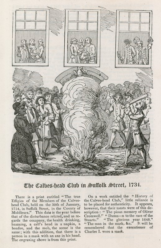 A Calves Head Club a Suffolk Street-ben, 1734 alkotó: English School