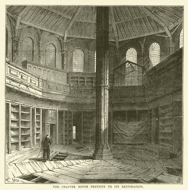 A Káptalanház restaurálása előtt (metszet) alkotó: English School