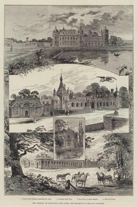 A Chateau de Chantilly, Párizs közelében, a Duc d