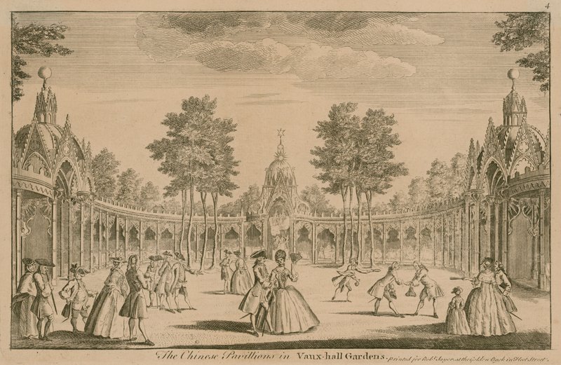 A kínai pavilonok a londoni Vauxhall Gardensben alkotó: English School
