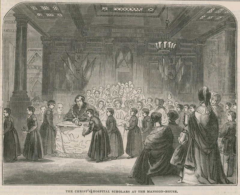 A Christs Hospital tudósai a Mansion House-ban alkotó: English School