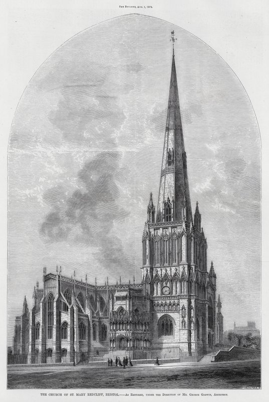 A St Mary Redcliffe-templom, Bristol (metszet) alkotó: English School