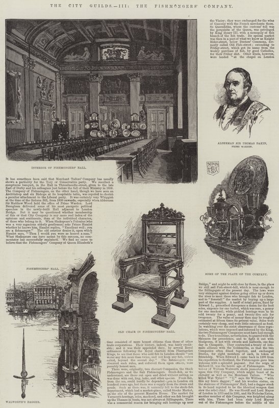 A Városi Céhek, a Halkereskedők Társasága (metszet) alkotó: English School