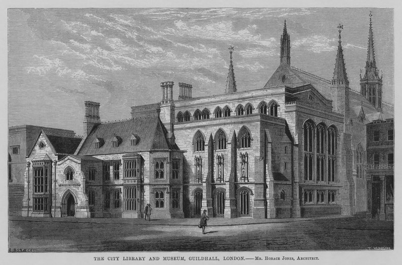 The City Library and Museum, Guildhall, London (metszet) alkotó: English School