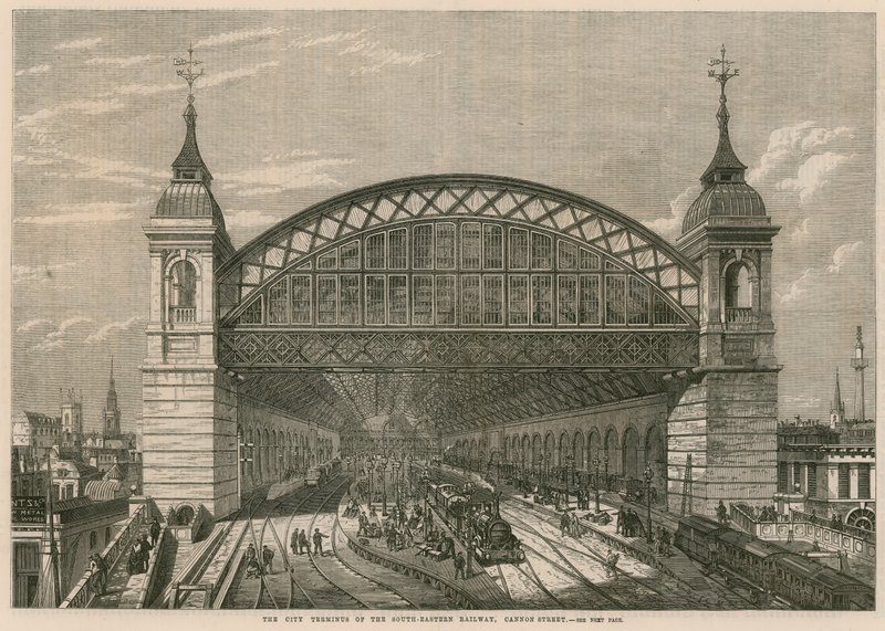 A South-Eastern Railway városi végállomása, Cannon Street, London alkotó: English School