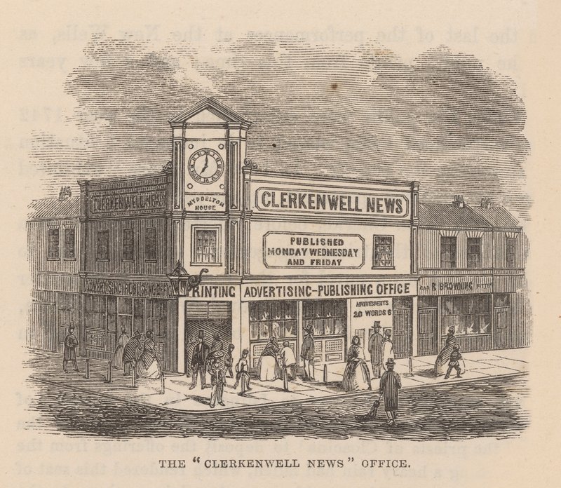 A Clerkenwell News iroda, Clerkenwell, London alkotó: English School
