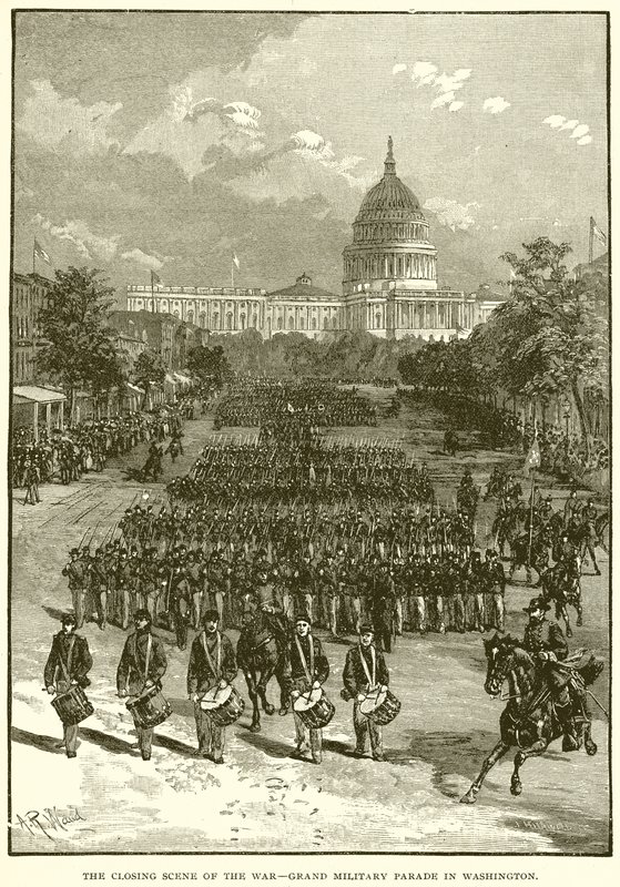 A háború záró jelenete – Nagy katonai parádé Washingtonban alkotó: English School