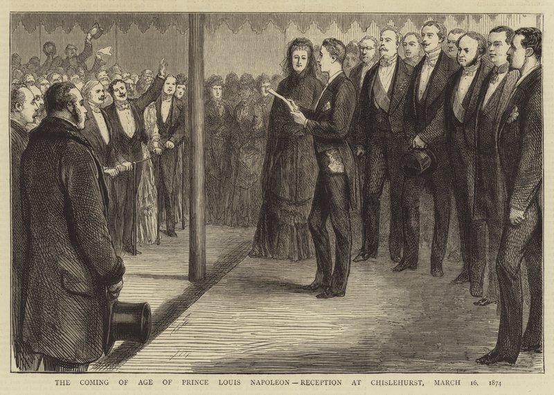 Louis Napóleon herceg nagykorúvá válása, fogadás Chislehurstben alkotó: English School