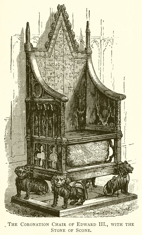 III. Edward koronázási széke, a pogácsa kövével alkotó: English School