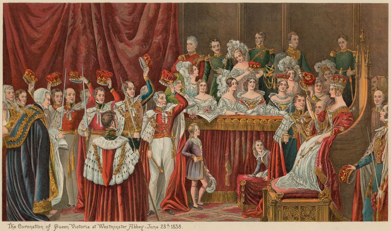 Viktória királynő koronázása a Westminster Abbeyben, 1838. június 28 alkotó: English School