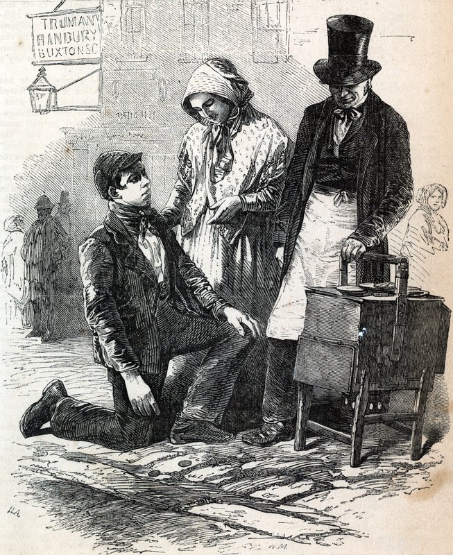 The Coster Boy and Girl Dossing the Pieman alkotó: English School