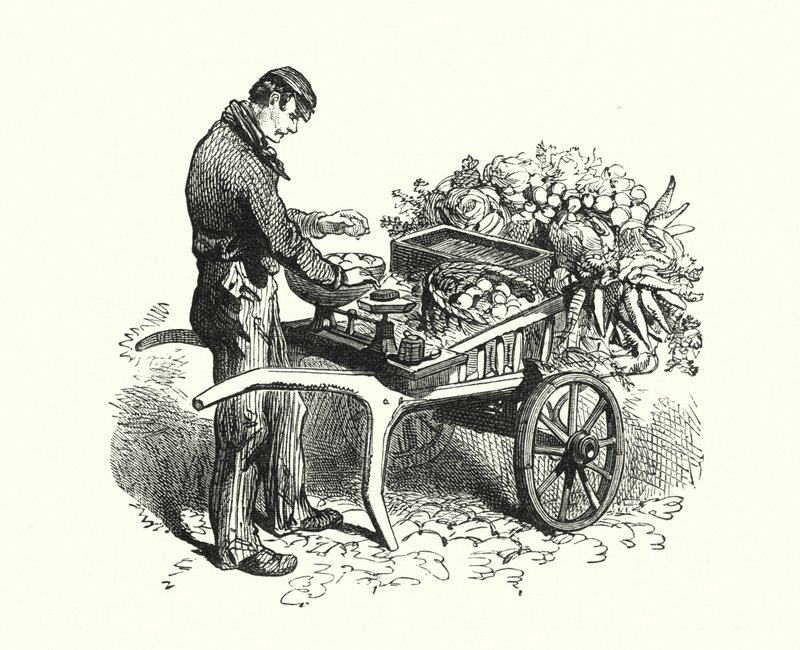 The Costermonger (metszet) alkotó: English School