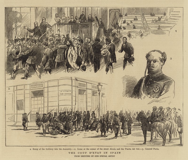 A puccs Spanyolországban (metszet) alkotó: English School
