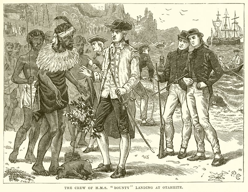 A H.M.S. legénysége Bounty Landing Otaheitében alkotó: English School