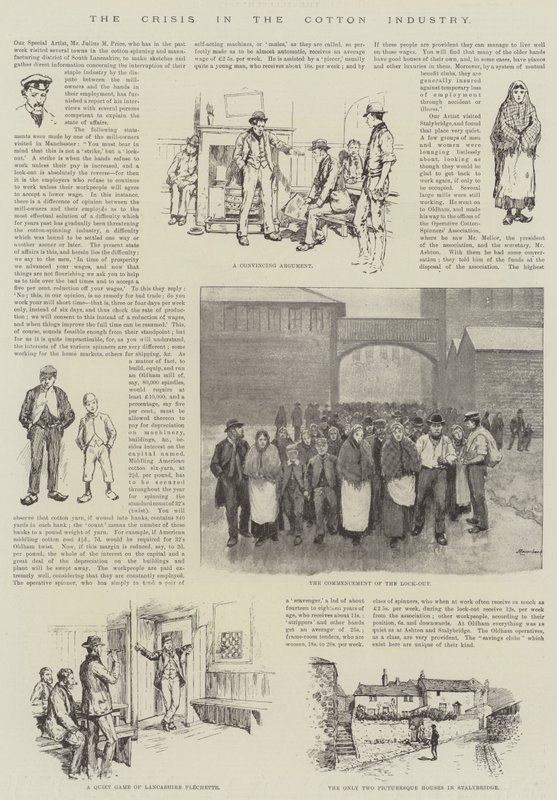 A pamutipar válsága (metszet) alkotó: English School