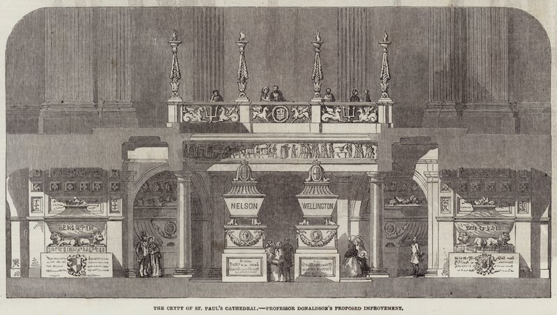 A Szent Pál-székesegyház kriptája, Donaldson professzor javasolt fejlesztése (metszet) alkotó: English School