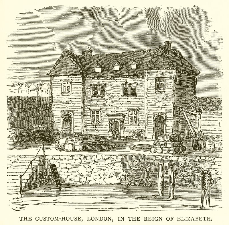 A Vámház, London, Erzsébet uralkodása idején alkotó: English School