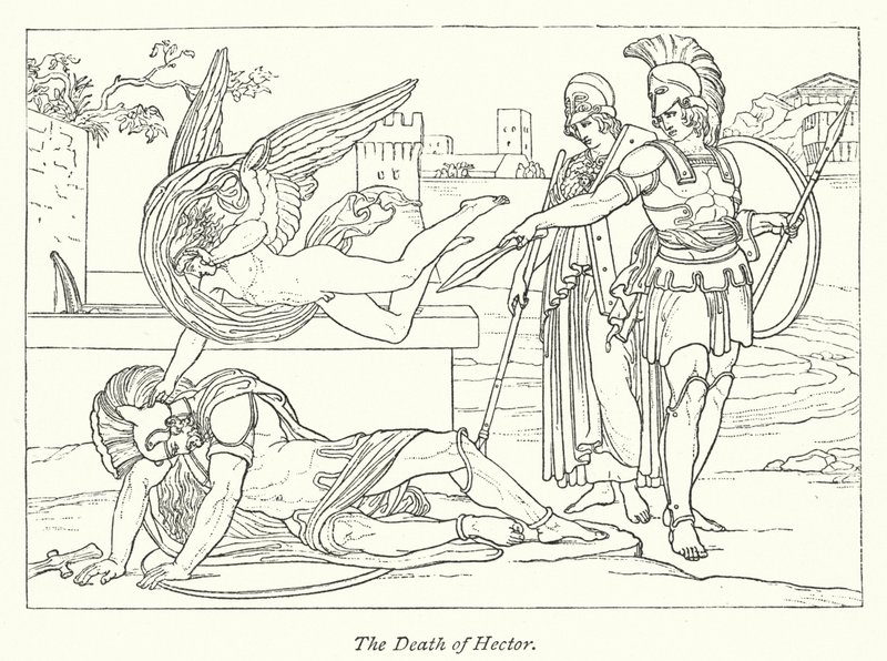 Hector halála (litho) alkotó: English School