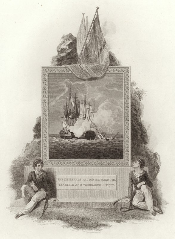 Az elkeseredett akció a szörnyűség és a bosszú között, 1757. december alkotó: English School
