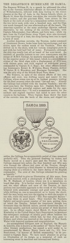 A katasztrofális hurrikán Szamoán (metszet) alkotó: English School