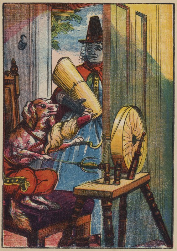 A kutya pörög (színes litográfia) alkotó: English School