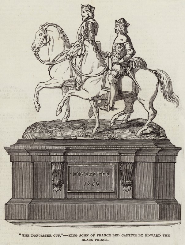 "A Doncaster Kupa", János francia király fogságba vezette Edward Fekete Herceg (metszet) alkotó: English School