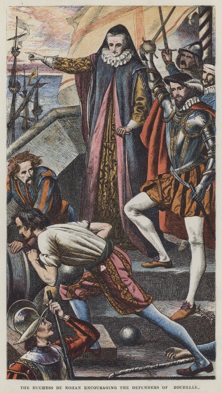 Rohan hercegnő bátorítja Rochelle védelmezőit (színes lithó) alkotó: English School