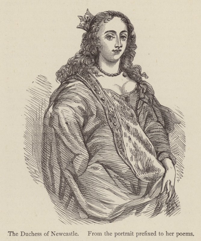 Newcastle hercegné, a versei előtti portrétól (metszet) alkotó: English School