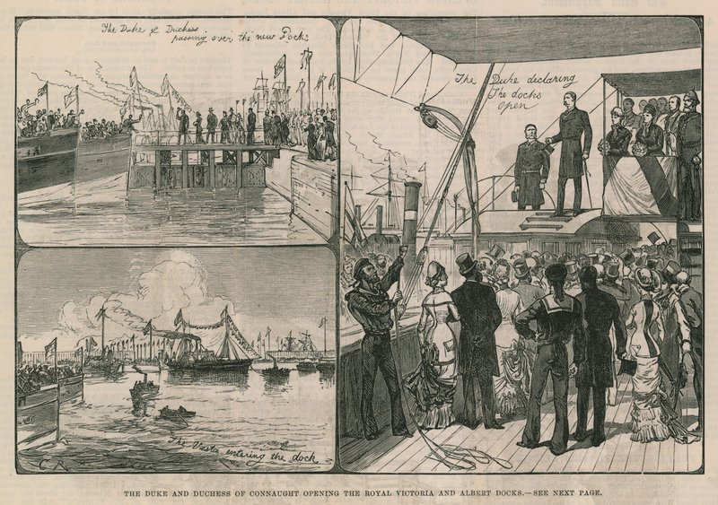 Connaught hercege és hercegnője megnyitja a Royal Victoria and Albert Docks-t alkotó: English School