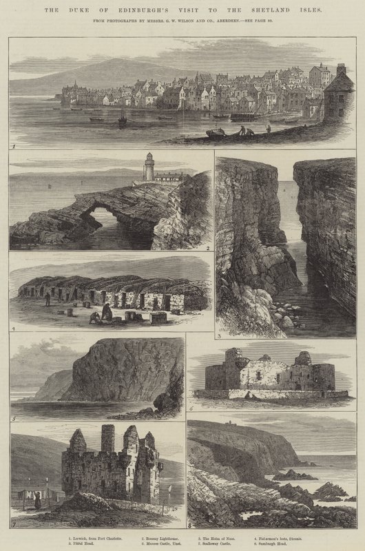 Edinburgh hercegének látogatása a Shetland-szigeteken (metszet) alkotó: English School