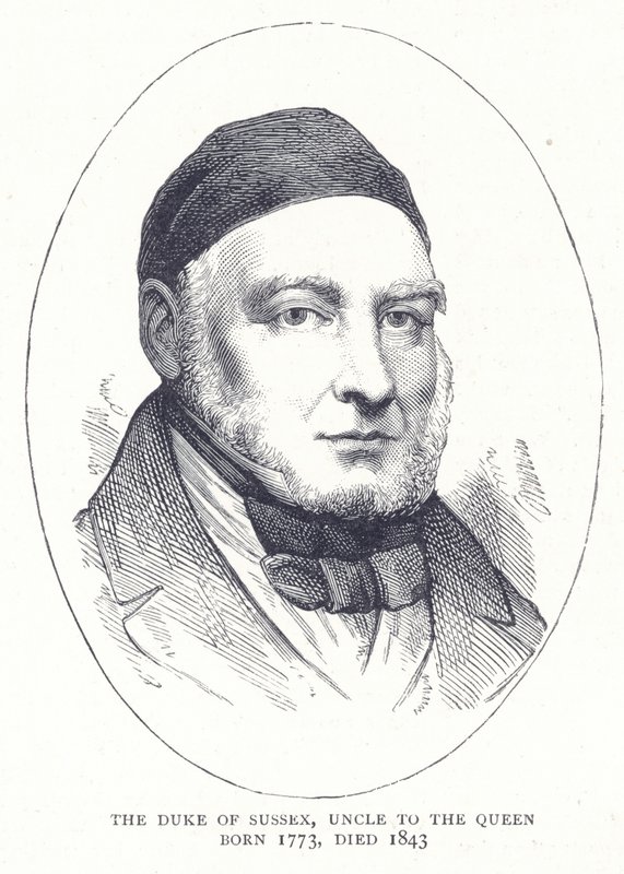 Sussex hercege, a királynő nagybátyja 1773-ban született, 1843-ban halt meg alkotó: English School