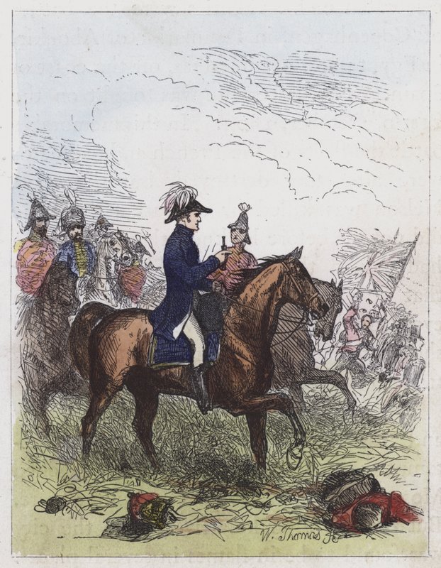 Wellington hercege Waterlooban (színes metszet) alkotó: English School