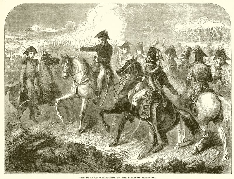 Wellington hercege Waterloo mezején alkotó: English School